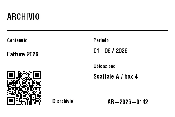 Anteprima di Etichetta per scatola d'archivio