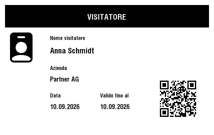 Anteprima di Badge visitatore
