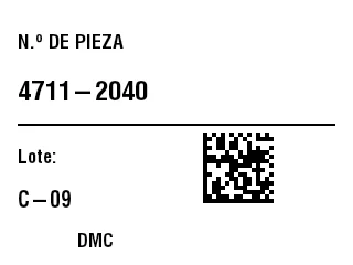 Vista previa de Etiqueta DataMatrix para piezas pequeñas