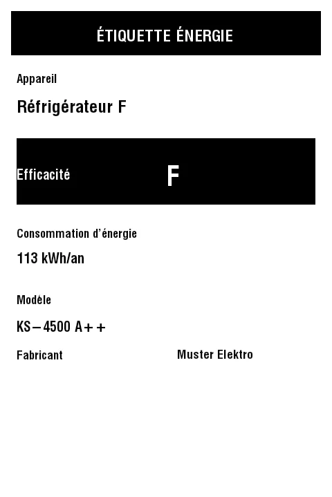 Aperçu de Étiquette énergie UE (appareils électriques)