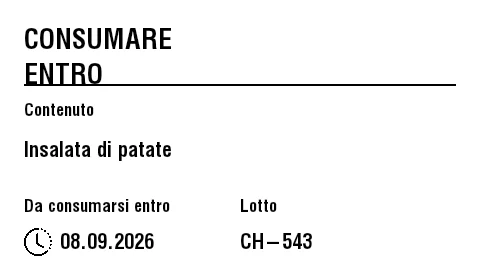 Anteprima di Etichetta cucina TMC/scadenza