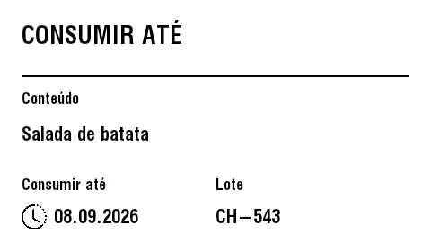 Prévia de Etiqueta de validade para cozinha