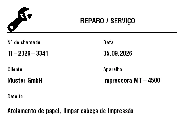 Prévia de Ordem de reparo/serviço